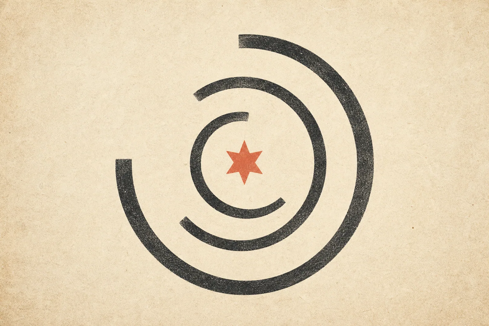 Editorial Illustration: stilisierter Stern mit konzentrischen Ringen - Symbol für Loyalty und wiederkehrende Kunden.