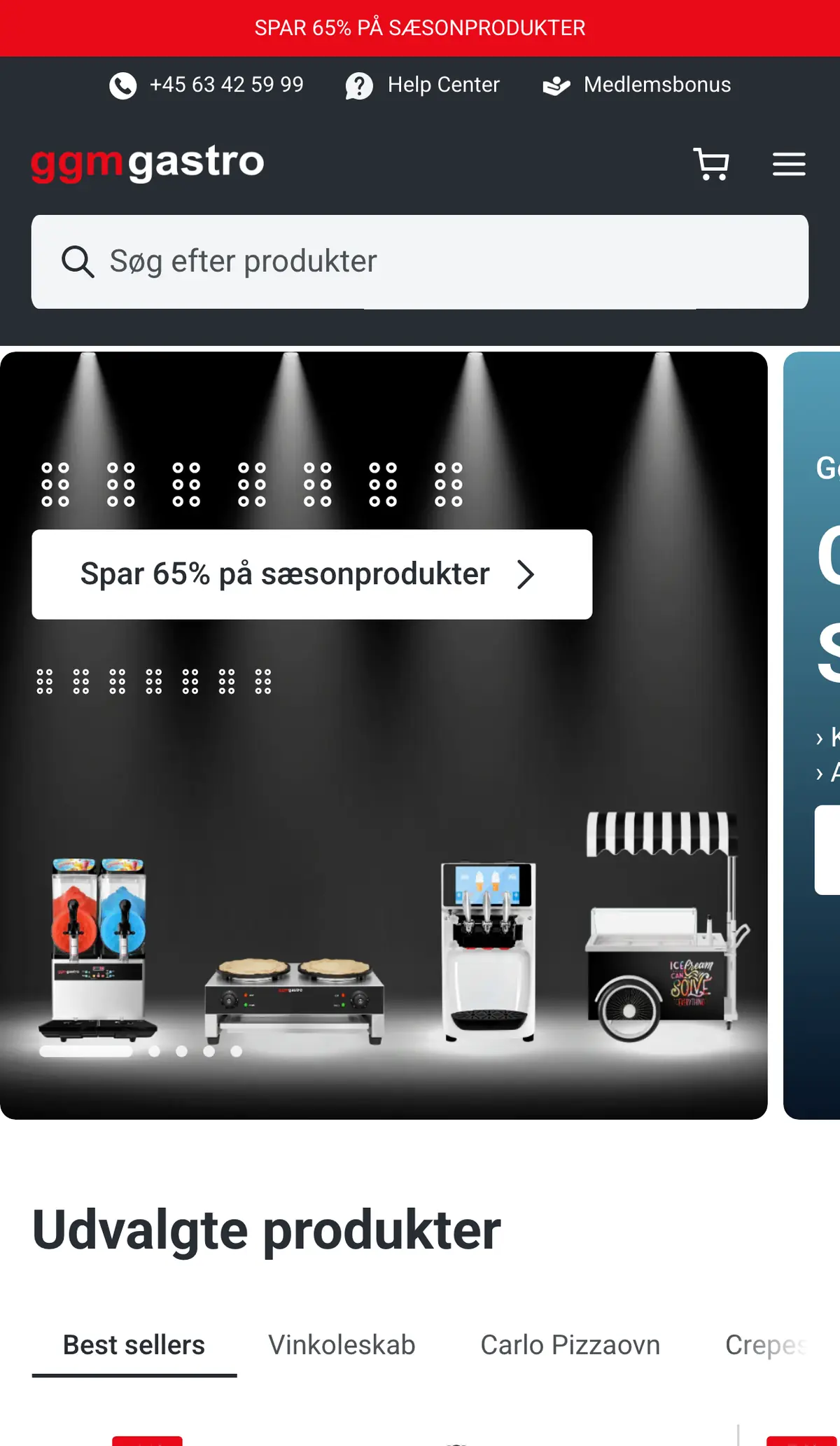 Screenshot des GGM Gastro Shopify Plus Shops