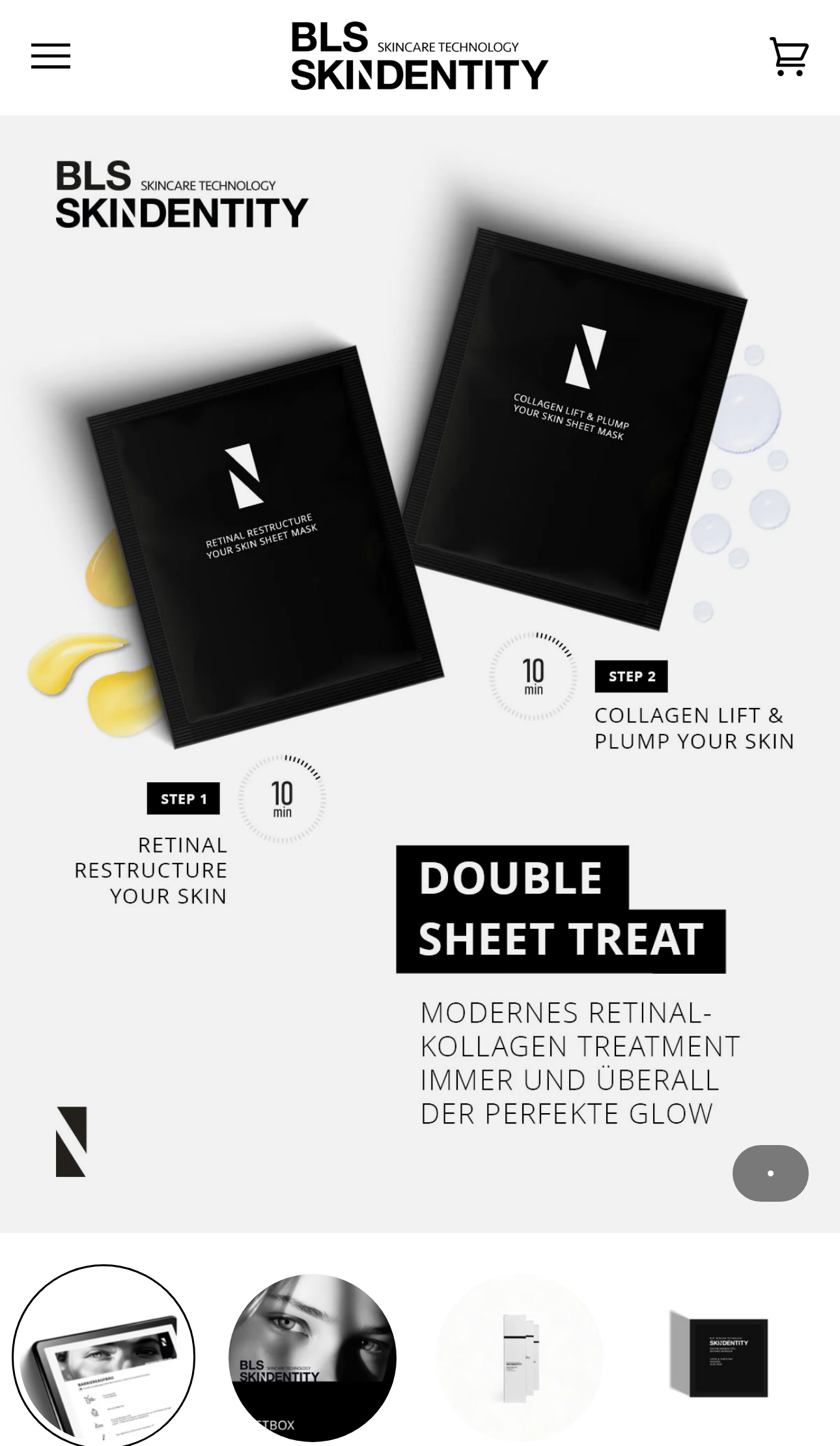 Screenshot des Skindentity Shopify Plus Shops